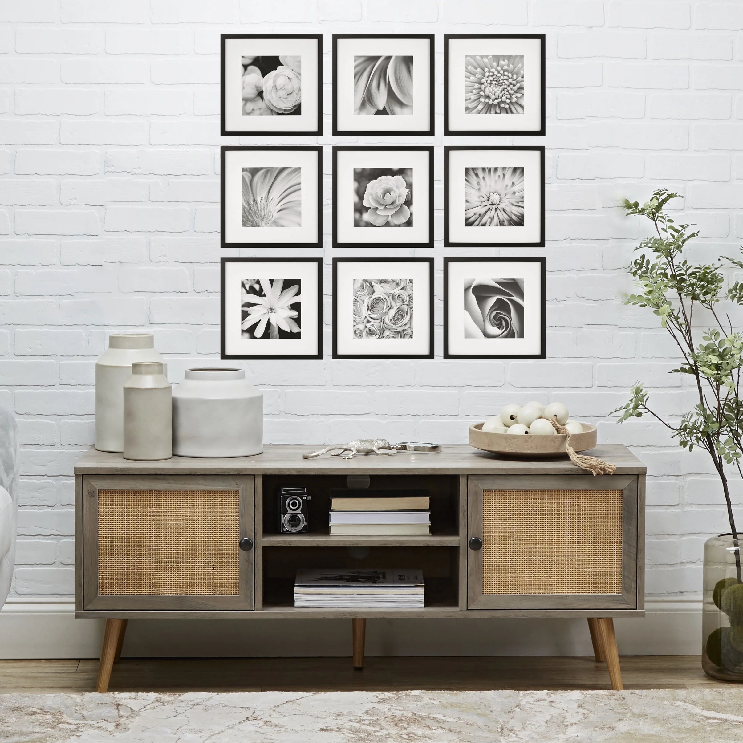 'S 9-Piece, Gallery Wall Frame for 8" X 8" or 12" X 12" Photos - Black