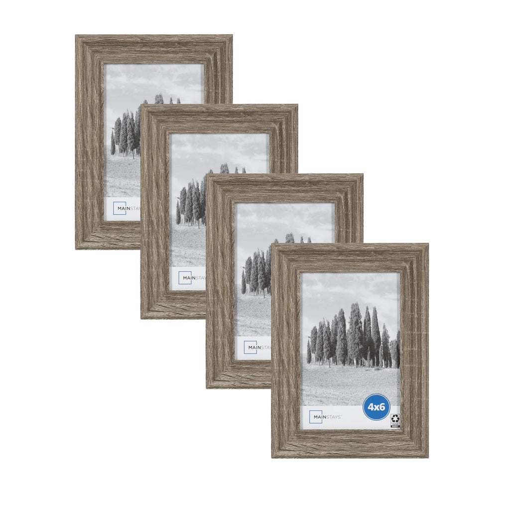 4X6 Traditional Gallery Wall Picture Frame, Rustic Gray, Set of 4