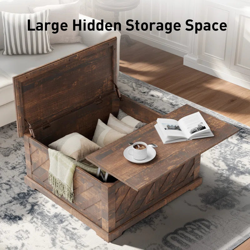 Nilla Wood Storage Coffee Table with Lift Top