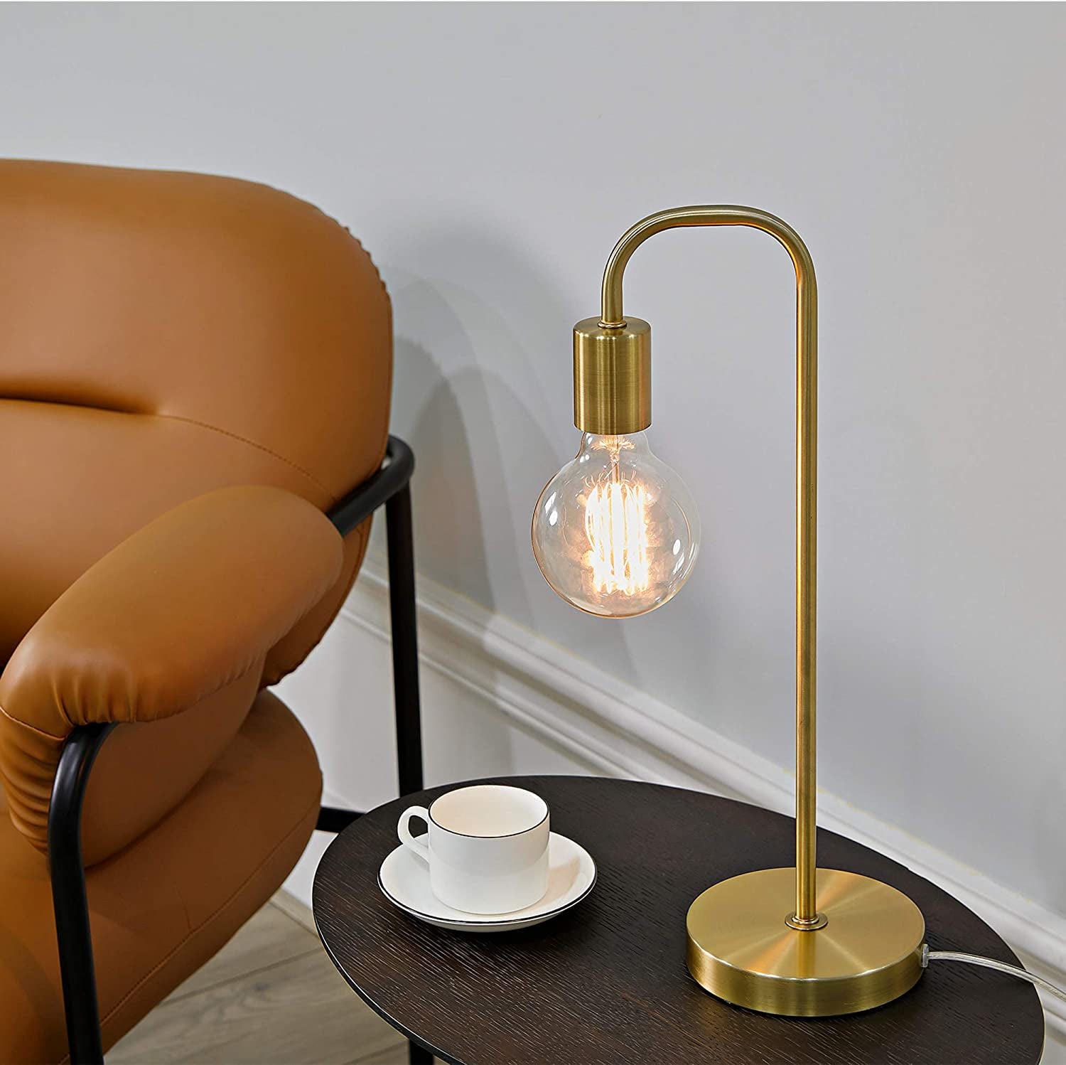 Electric 67433 Holden 18" Table Lamp, Matte Brass, Modern, Night Stand, Bedroom Décor, Living Room, Bedside Light
