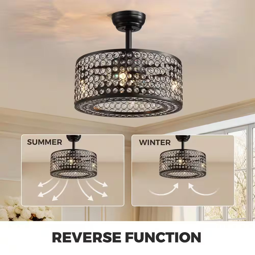 17 In. Black Ceiling Fan