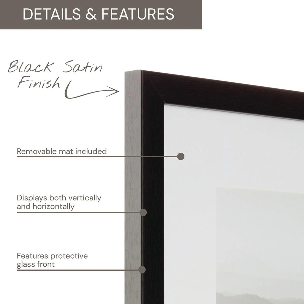 'S 9-Piece, Gallery Wall Frame for 8" X 8" or 12" X 12" Photos - Black