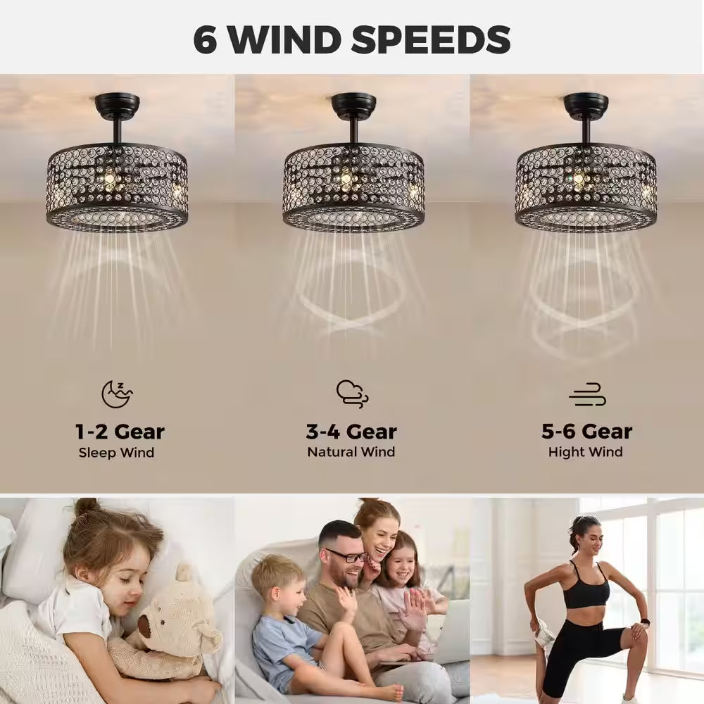 17 In. Black Ceiling Fan