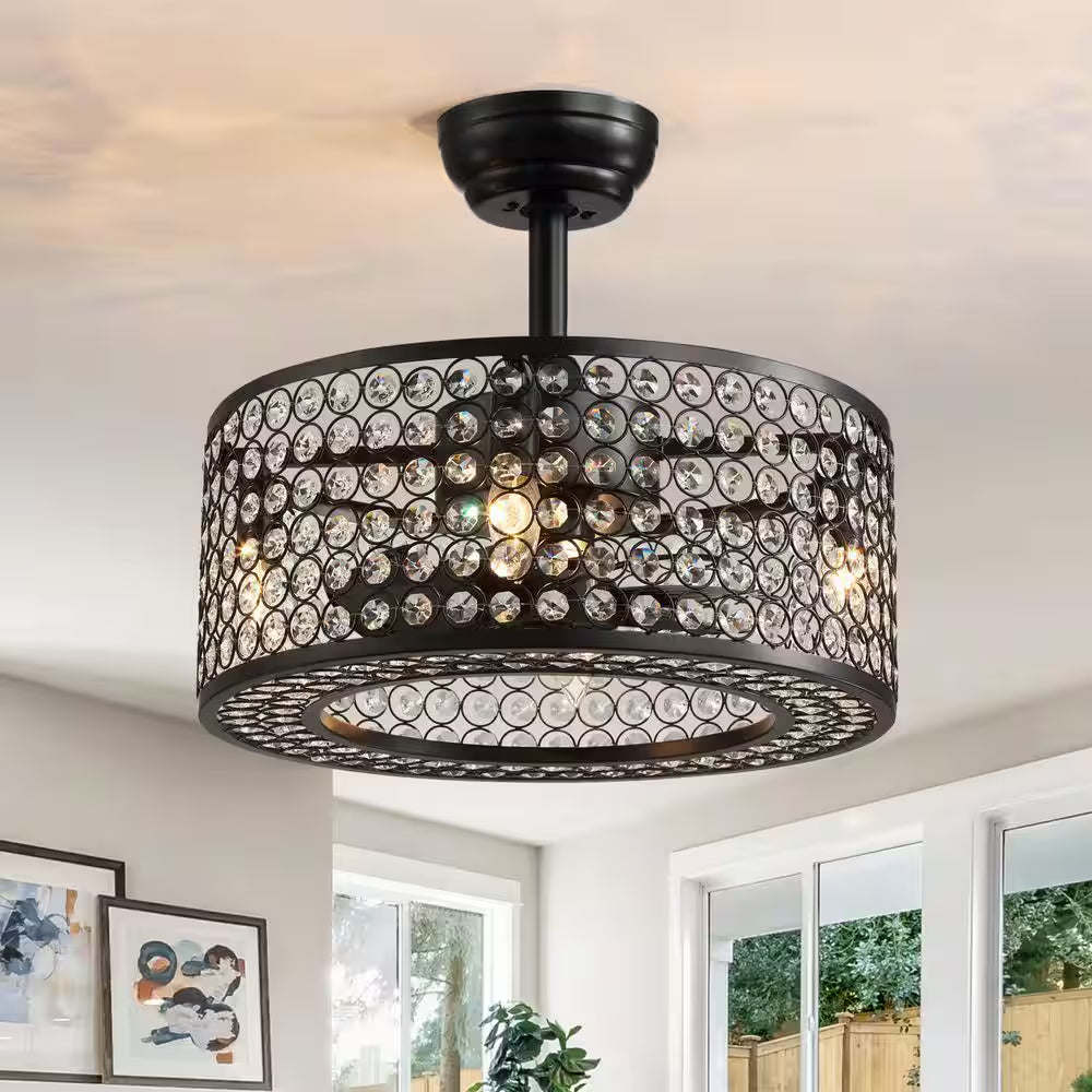 17 In. Black Ceiling Fan