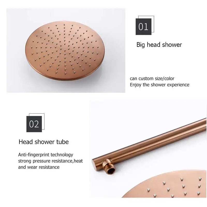 Brushed Rose Gold Shower Set