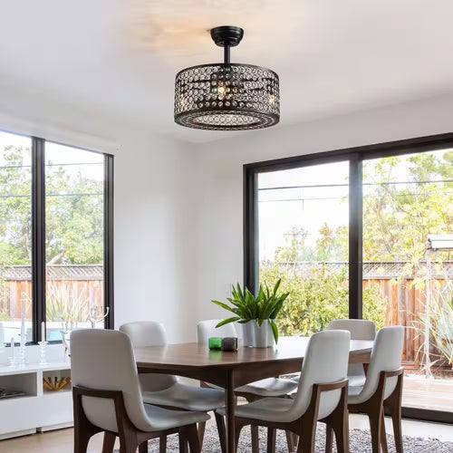 17 In. Black Ceiling Fan