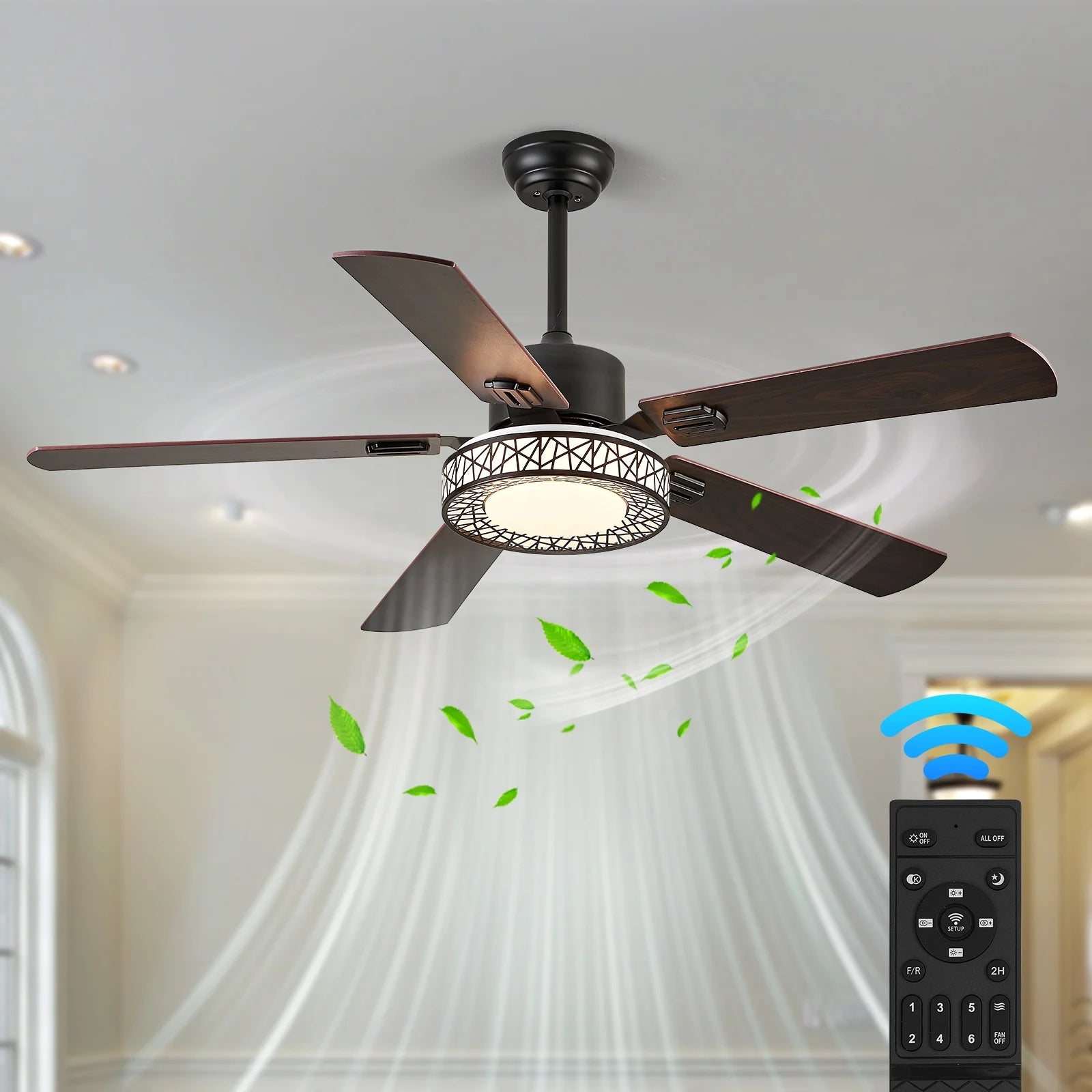 Walnut Wood Ceiling Fan