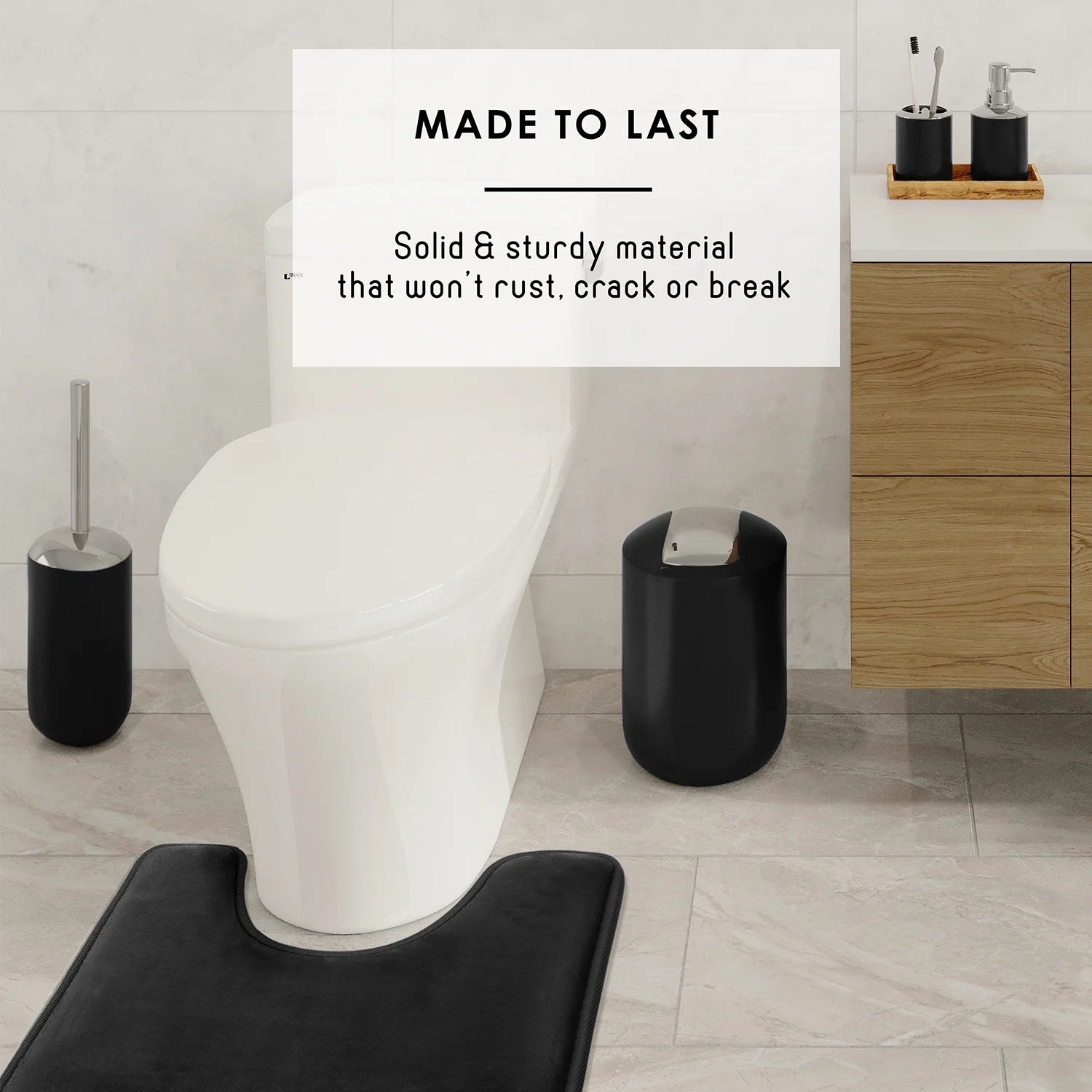 20 Piece Bathroom Accessories Set, Black Bathroom Decor Set