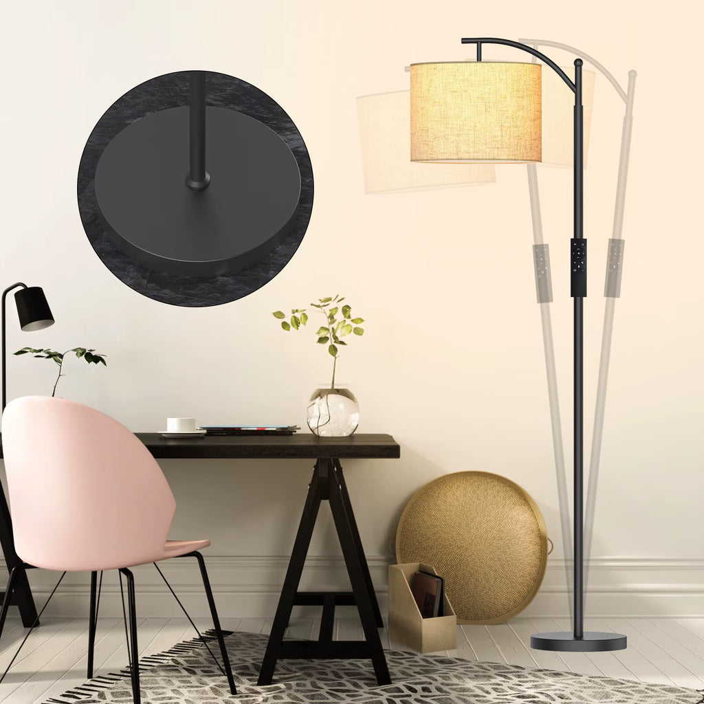 62" Arched Floor Lamp with Remote Control and Bulb Included