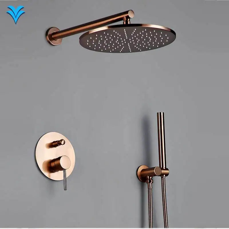 Brushed Rose Gold Shower Set