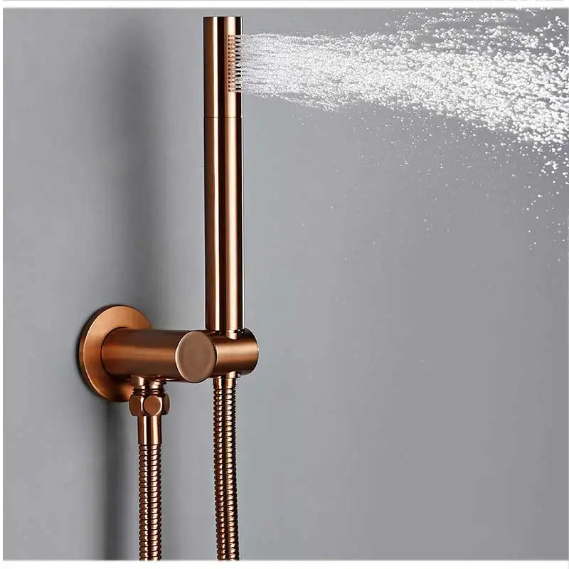 Brushed Rose Gold Shower Set